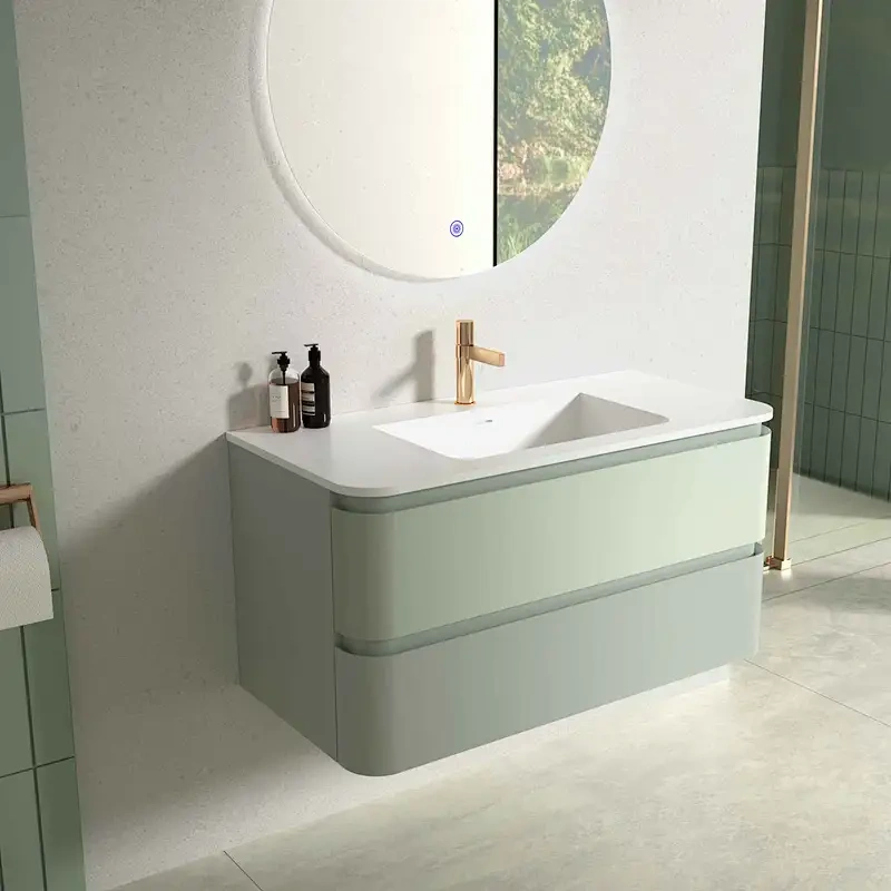 Bathroom Remodel LED Mirror MDF Wall Hung Bathroom Storage Cabinet