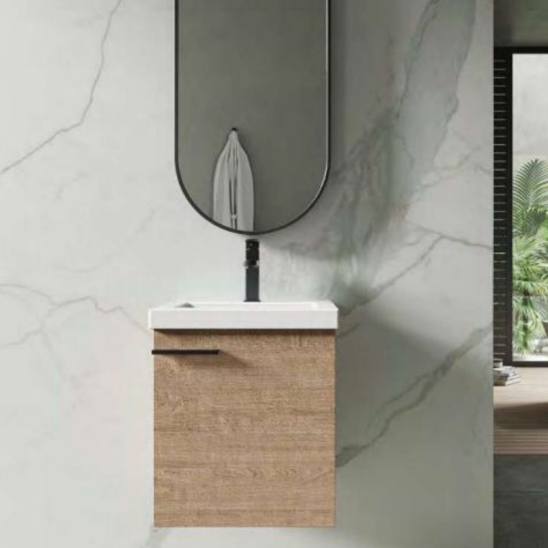 High-Quality 60cm Plywood Cabinet with LED Mirror and Side Cabinet Vanity