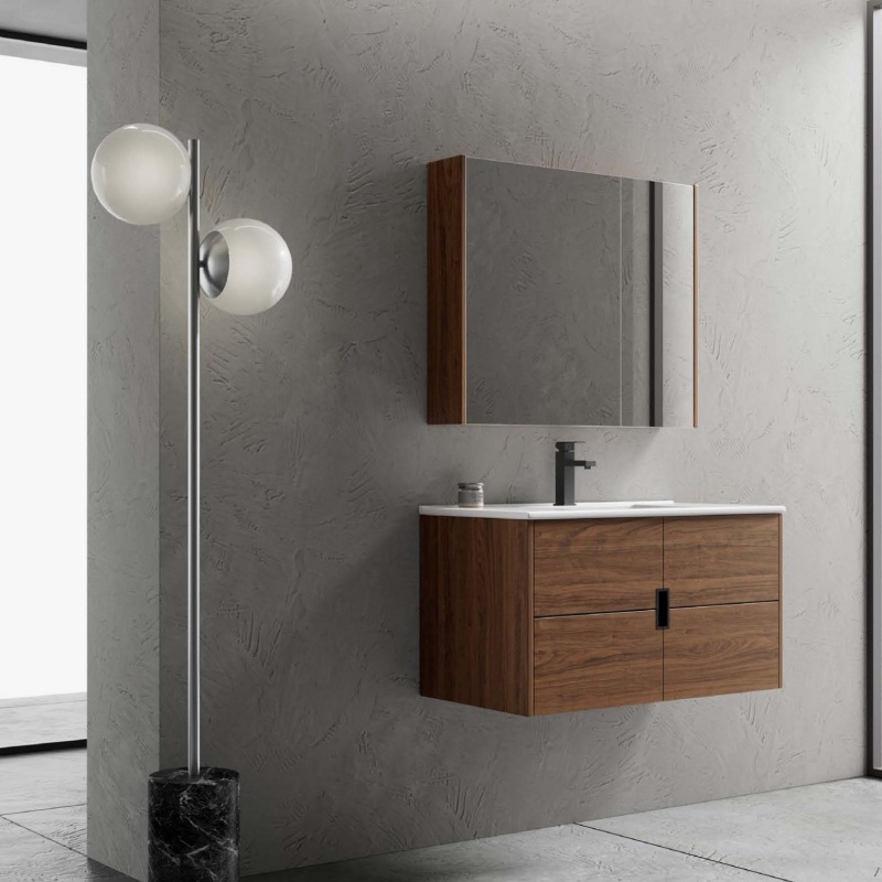 China Sanitary Ware Small Plywood Bathroom Cabinet with Corner Basin