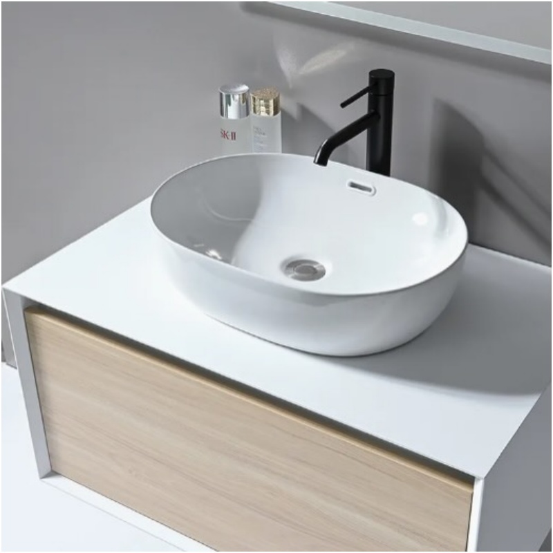 White Paint MDF Multiple Storage Double Drawers Main Cabinet with LED Light
