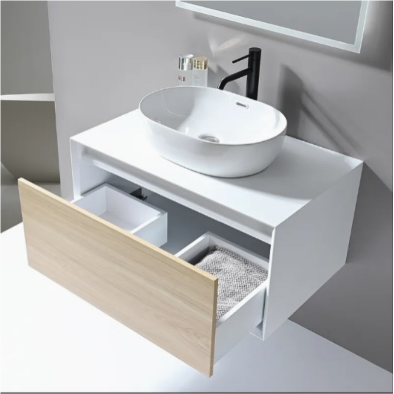 Cheap Wood MDF Style Bathroom Vanities Bathroom Cabinet with Mirror
