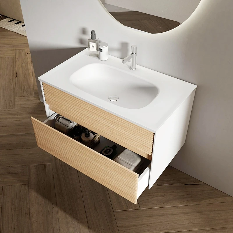Modern Small MDF PVC Free Standing Shower Bathroom Furniture Cabinet Set White Bathroom Vality