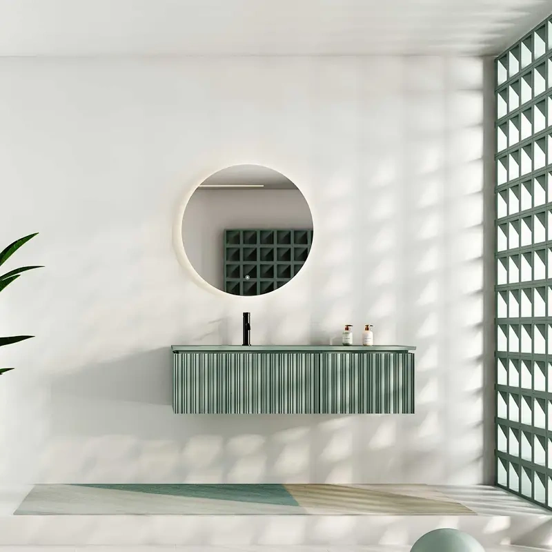 Custom New Style Luxury MDF Floating Bathroom Wall Storage Cabinet