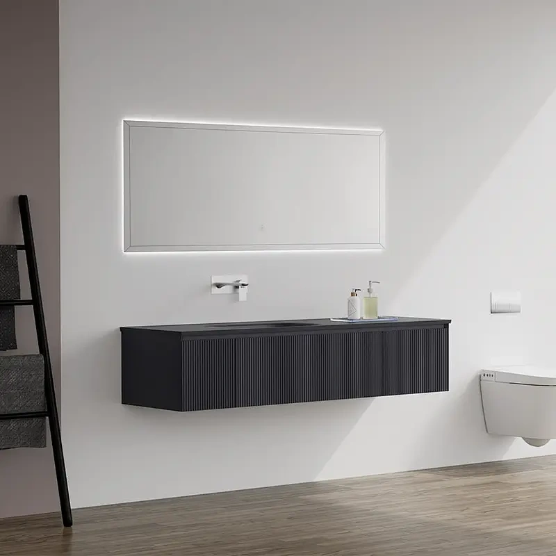 Eco-Friendly MDF Bathroom Vanity with Ceramic Wash Basin Top