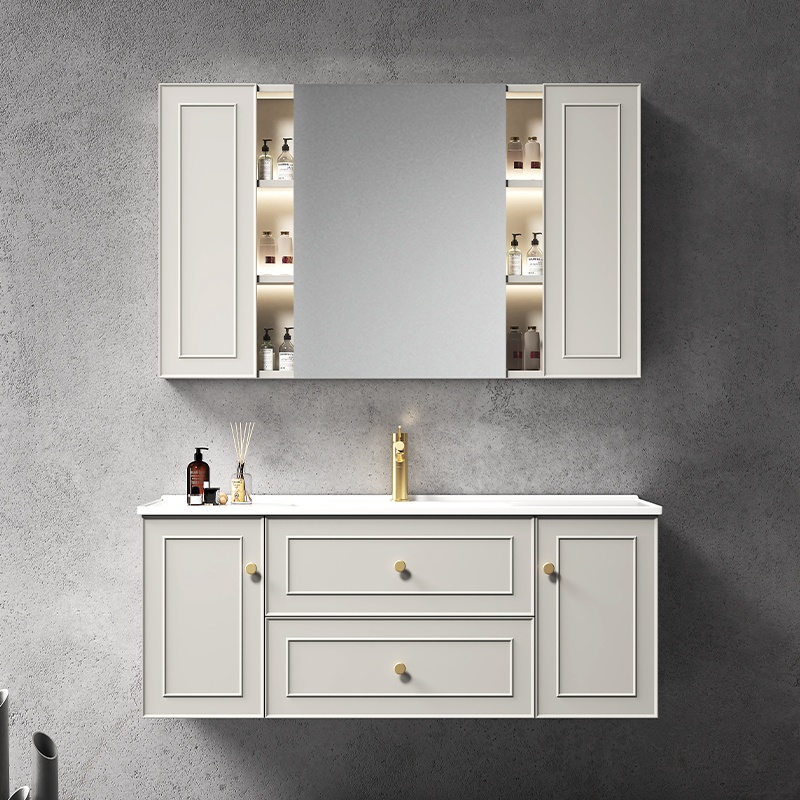 Wholesale High Quality Fancy Plywood Bathroom Vanity with Sensor Light