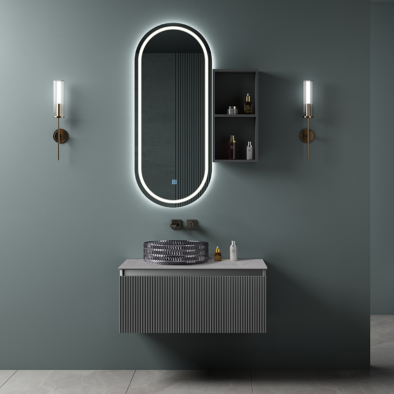 Furniture Wall Mounted Plywood Material Bathroom Cabinet Good Quality
