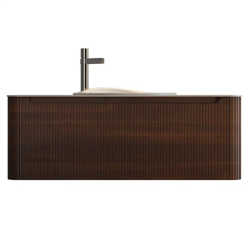 Multi Color High Gloss Integrated Bathroom Cabinet MDF Wooden Unit Bathroom Vanities