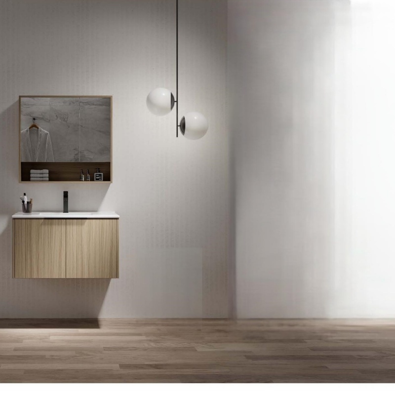 Furniture Wall Mounted Plywood Material Bathroom Cabinet Good Quality