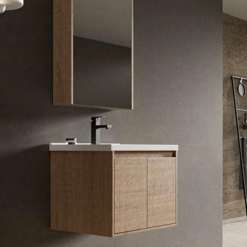 Plywood Vanity with Mirror Wash Basin for Hotel BathroomPlywood Vanity with Mirror Wash Basin for Hotel Bathroom