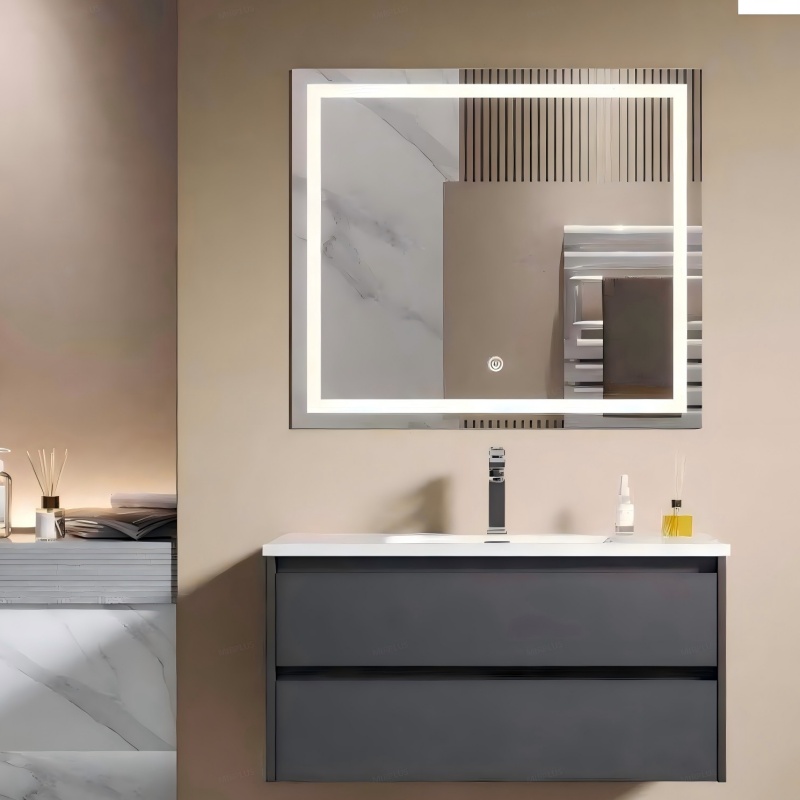 Modern Design Wholesale Custom Seamless Basin Defog Mirror Bathroom Cabinet