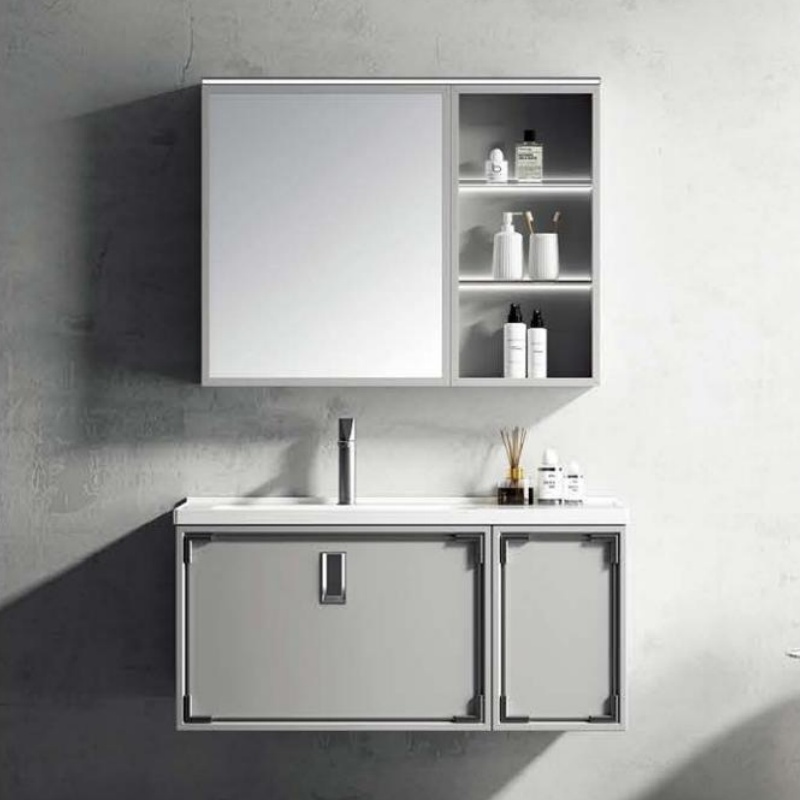 PVC Bathroom Cabinet with Sintered Stone Ceramic Basin