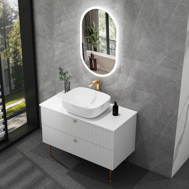 Modern Design Bulk Customized Plywood Bathroom Vanity with Drawer