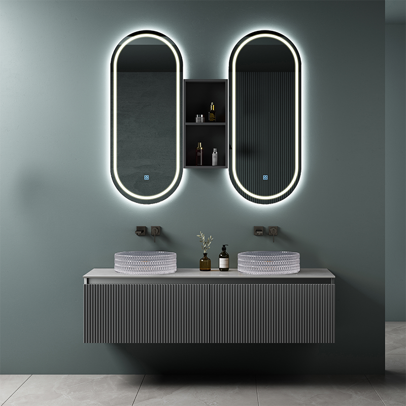 Wholesale High Quality Fancy Plywood Bathroom Vanity with Sensor Light