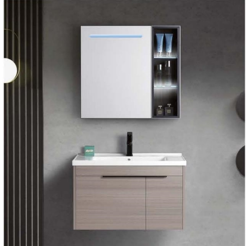 Small House Available Bathroom Accessories PVC LED Light Bathroom Cabinet
