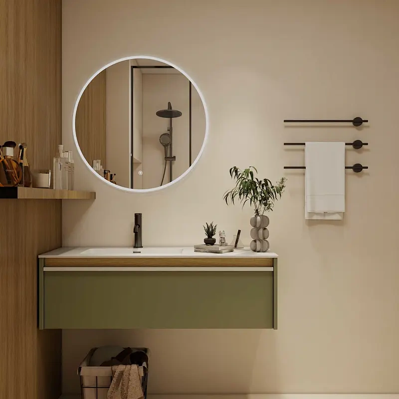 New Fashion MDF Bathroom Vanity with Waterproof Mirror Cabinet