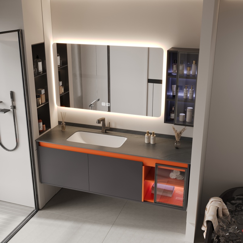 80cm Bathroom Cabinet Vanity Aviation Vanity with Mirror Bathroom Cabinet