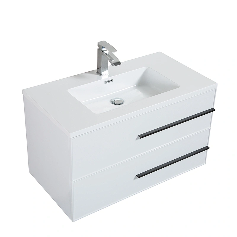 Moisture-Resistant LED Mirror Bathroom Vanity-Double Sink MDF & Waterproof LED Mirror