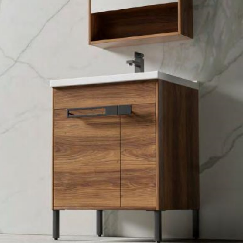 Luxury Wall Hung Seamless Sink Bathroom Vanity with LED Mirror