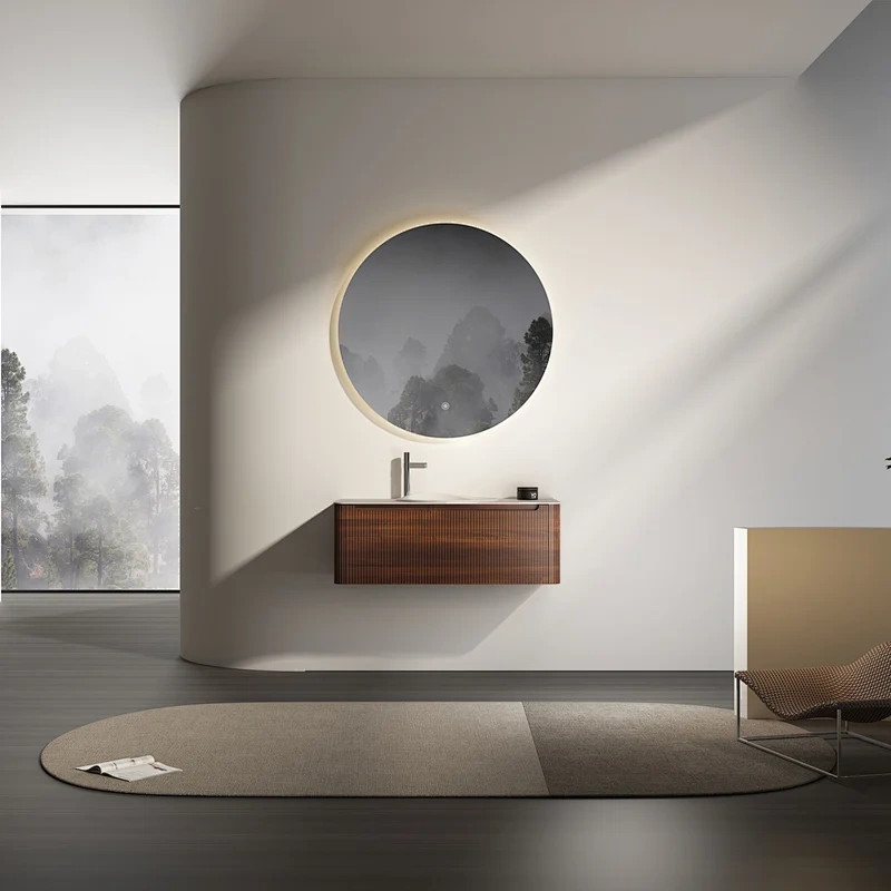 Moisture-Resistant MDF Bathroom Vanity with Double Sink-Leak-Proof Tray Included