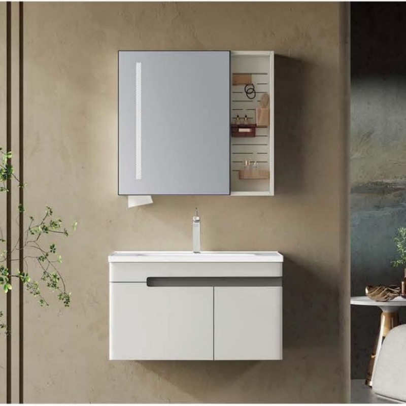 PVC Bathroom Cabinet with Sintered Stone Ceramic Basin