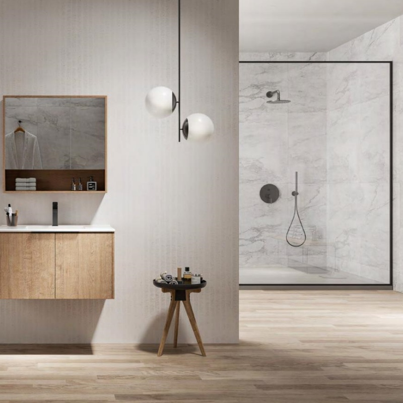Modern Fashion Plywood Bathroom Cabinet Ceramic Basin and Mirror Vanity