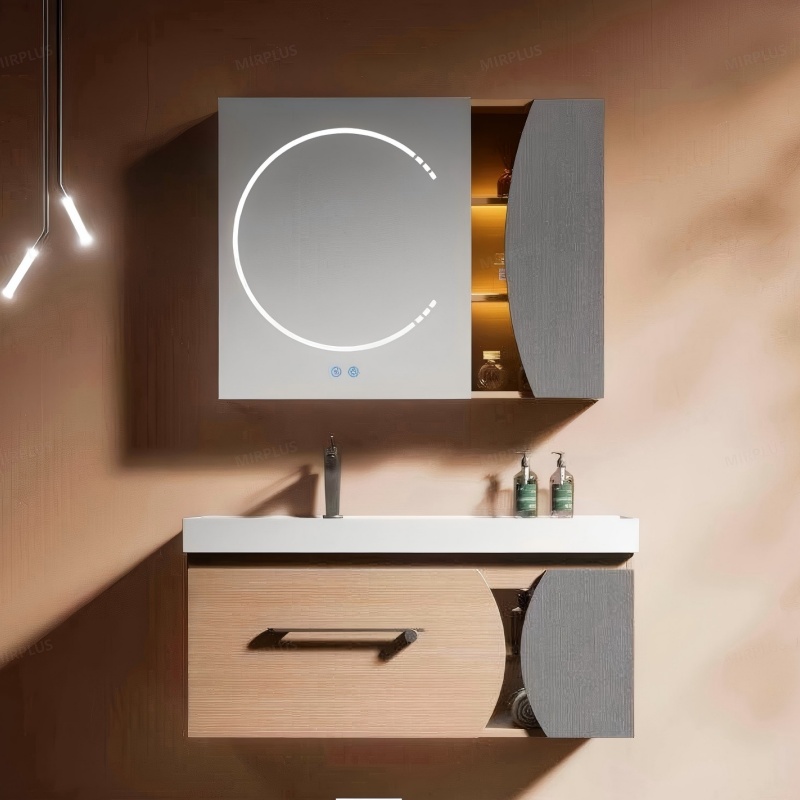 Supplier 500mm Plywood Cabinet and Sink Hanging Wall Mounted Bathroom Vanity