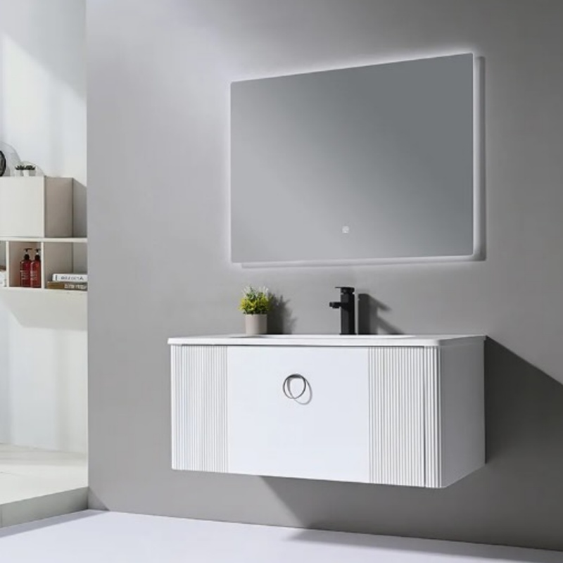 Modern MDF Unique Design Custom Plywood Vanity with Side Storage Cabinet