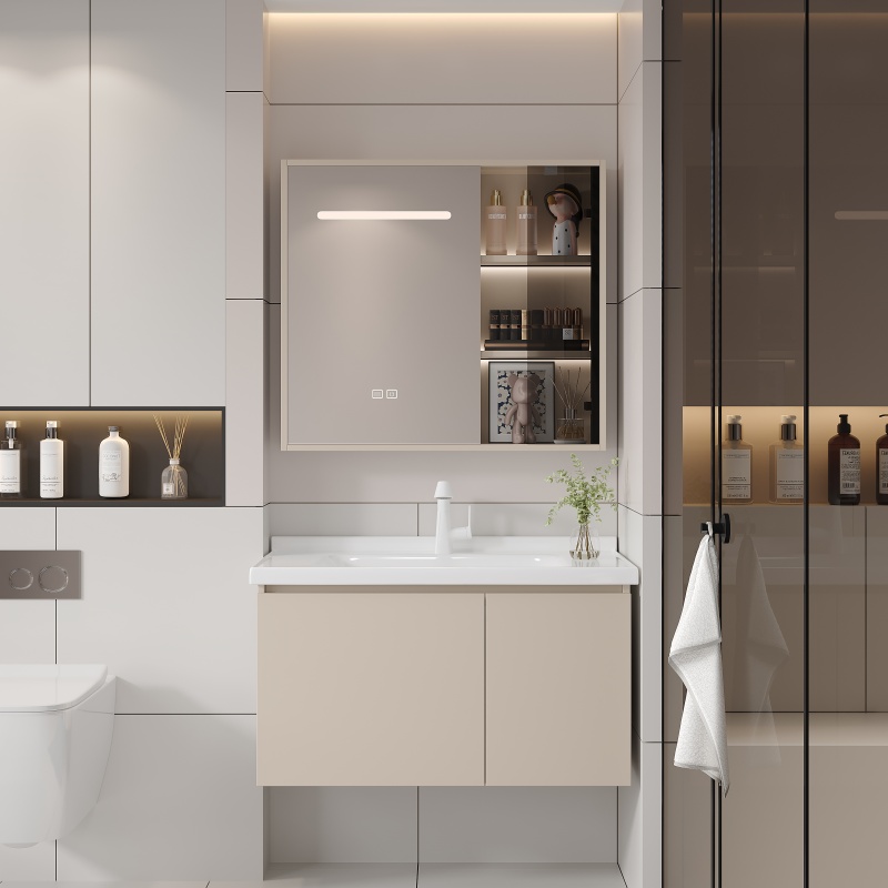 800mm Sanitary Ware Bathroom Cabinet with LED Mirror Cabinet