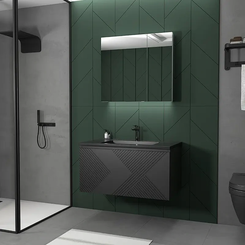 Special Design LED Mirror Bathroom Vanities Elegant MDF Plywood Vanity Cabinets