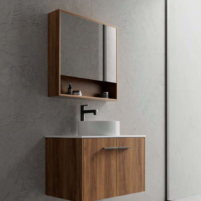 Hotel Modern Plywood Bathroom Vanity Cabinet Customizable Size Sink Optional