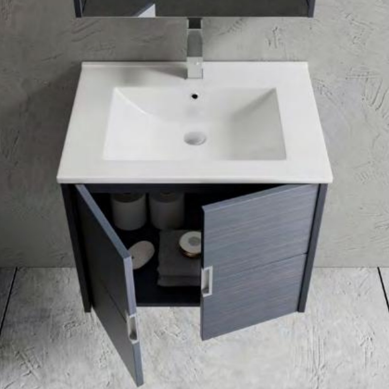 Modern Fashion Plywood Bathroom Cabinet Ceramic Basin and Mirror Vanity