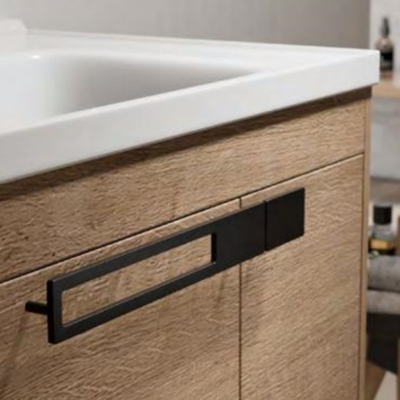 Modern Fashion Plywood Bathroom Cabinet Ceramic Basin and LED Mirror Cabinet Vanity