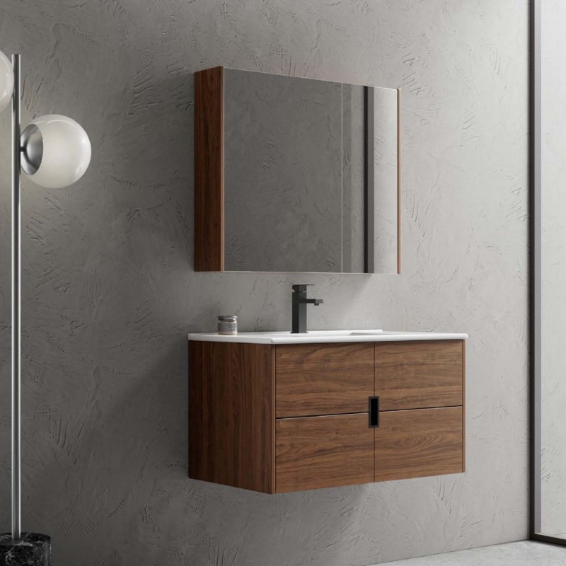 100cm Large Durable Bathroom Vanity Wall Mounted PVC Bathroom Cabinet