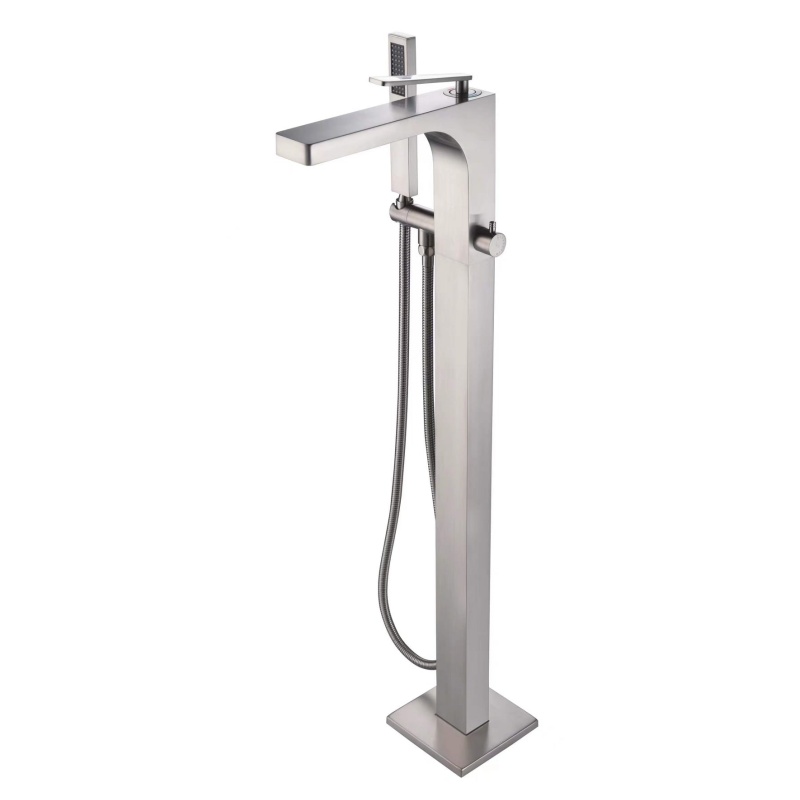 Brass Square Chrome Plated Bathtub Faucet Shower Set