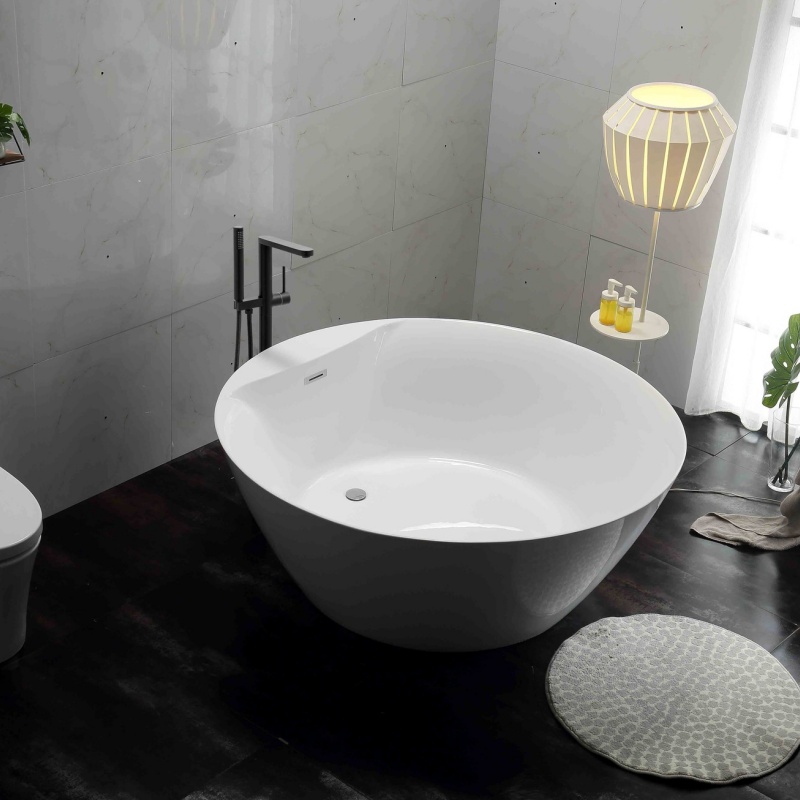 Floor Mounted Brass Bathtub Faucet Black