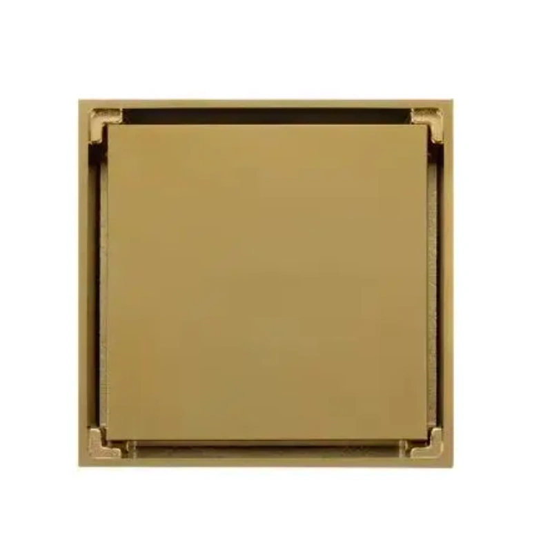 Square Shower Floor Drain Brushed Brass Square Small Tile Insert Floor Drain
