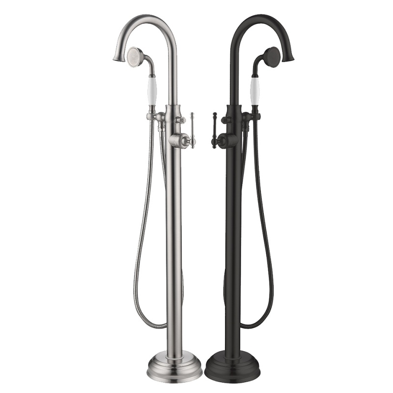 Brass Square Chrome Plated Bathtub Faucet Shower Set