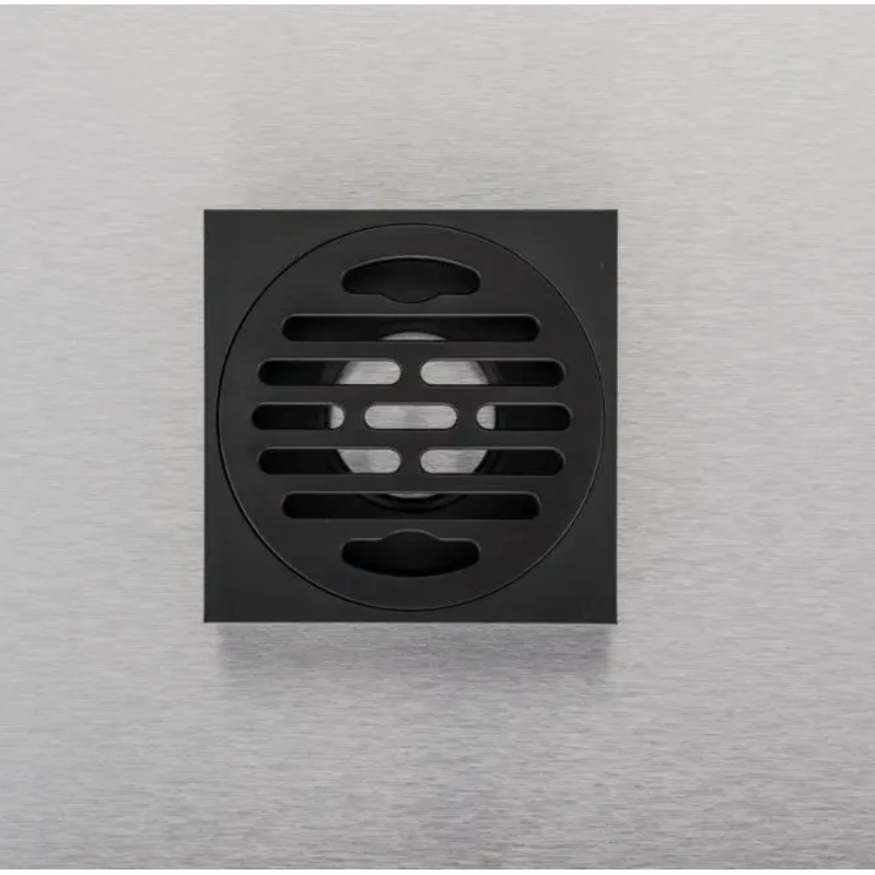 Steel Square Chromed Anti-Smell Brass Floor Drain Black Floor Drain Cover for Bathroom