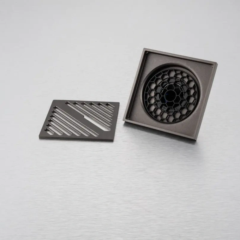 Steel Square Chromed Anti-Smell Brass Floor Drain Black Floor Drain Cover for Bathroom