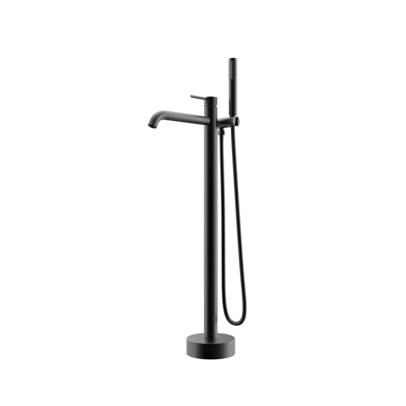 Bathrooms L-Shape Spout Freestanding Brass Faucet&Bathtub Floor Mounted Faucet