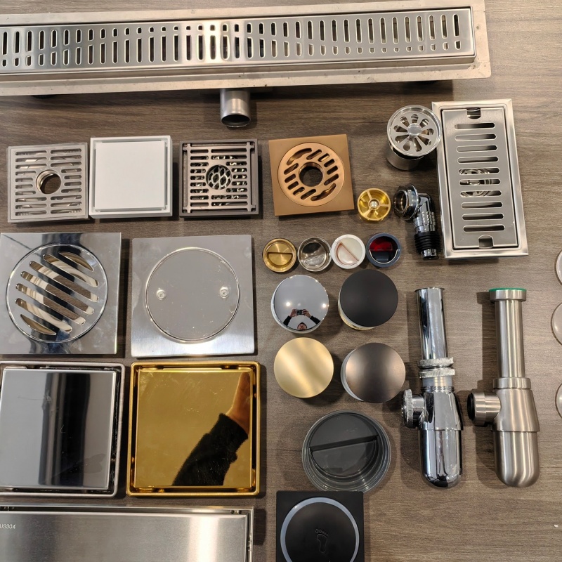 Square Shower Floor Drain Brushed Brass Square Small Tile Insert Floor Drain