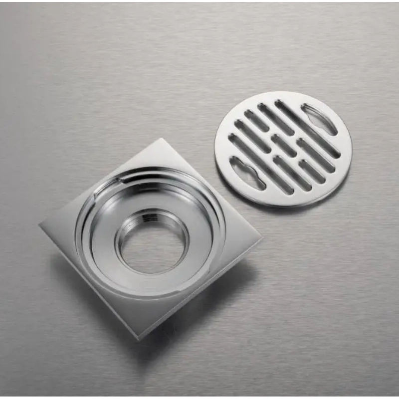 Square Shower Floor Drain Brushed Brass Square Small Tile Insert Floor Drain