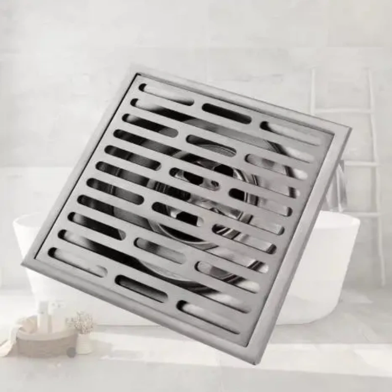 Custom Rectangle Square Stainless Steel Shower Linear Tile Insert Long Bathroom 304 Anti Odor Floor Drain