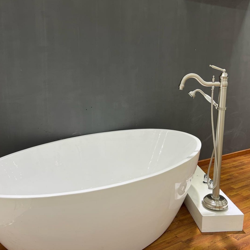 Floor Mounted Brass Bathtub Faucet Black