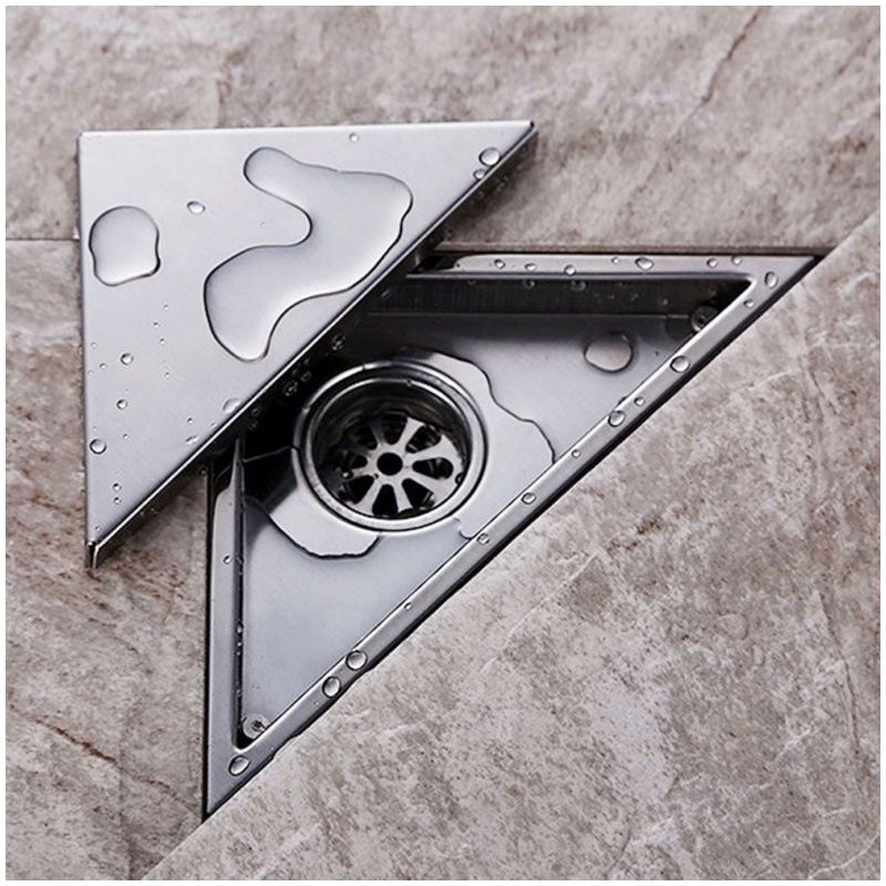 Floor Drain Triangle Stainless Steel Shower Room Insert Easy Installation