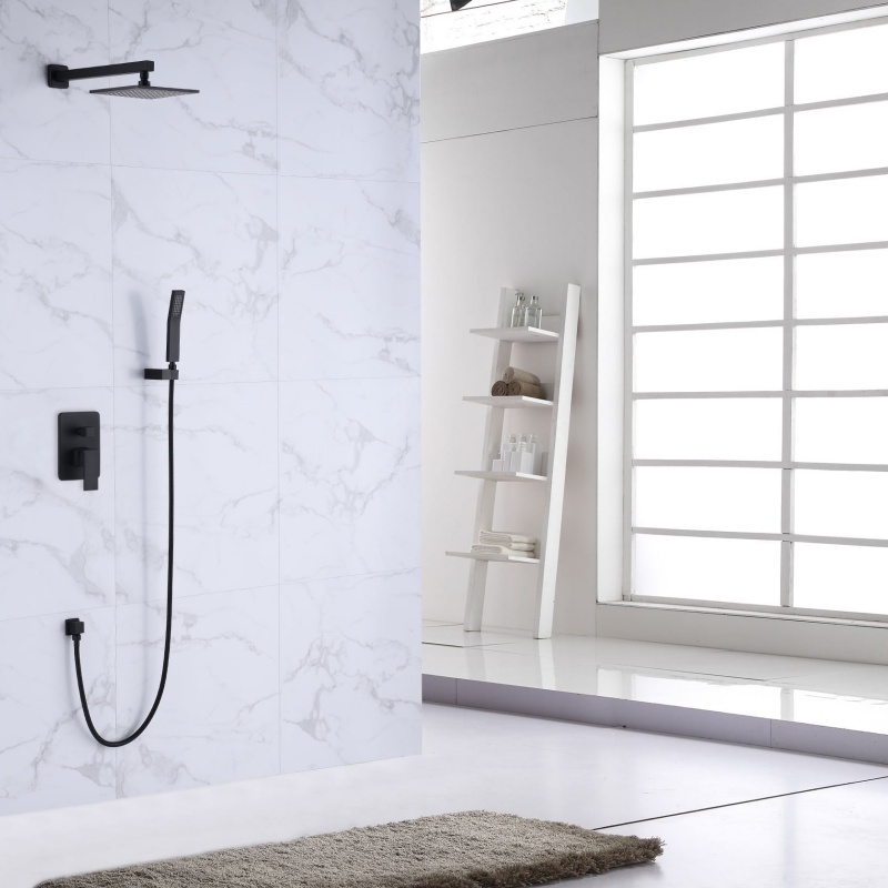 Luxurious Wall Mounted Rainfall Shower Faucet System Set