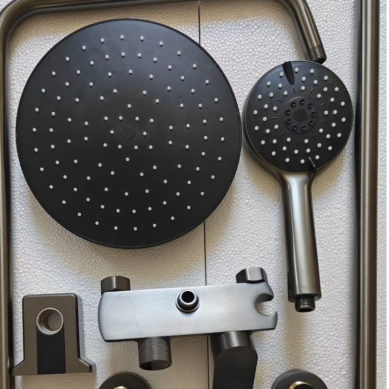 Wels Bathroom Square Shower Set Combo with Overhead & Handheld