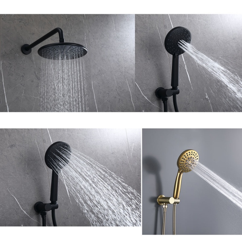 Premium Black Concealed Thermostatic Shower System for Modern Bathrooms