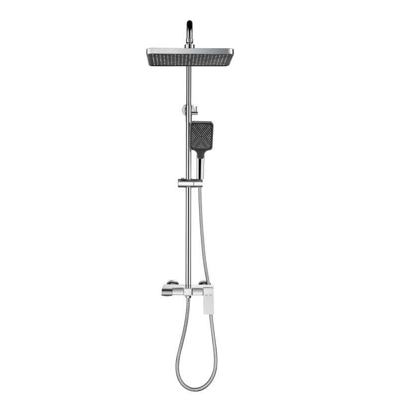 Elegant Brass Waterfall Shower Set with Temperature Control