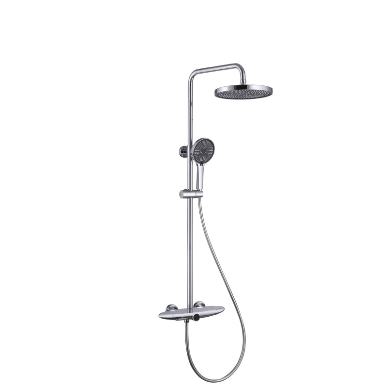 Contemporary in-Wall Rain Shower System with Mixer Control